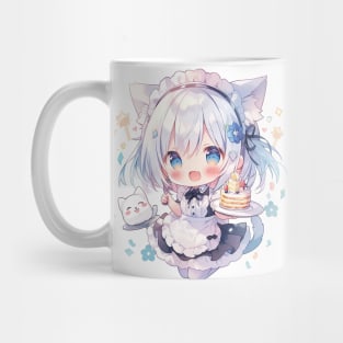 Chibi cute cat girl maid Mug